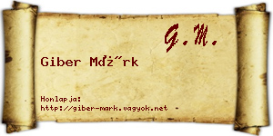 Giber Márk névjegykártya